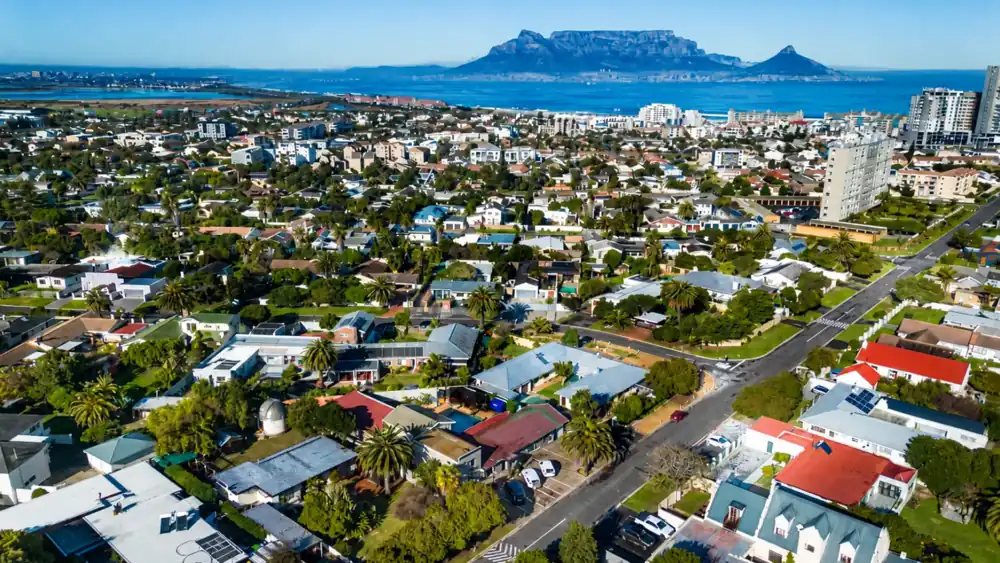 Aerial view of Table View and its coastline